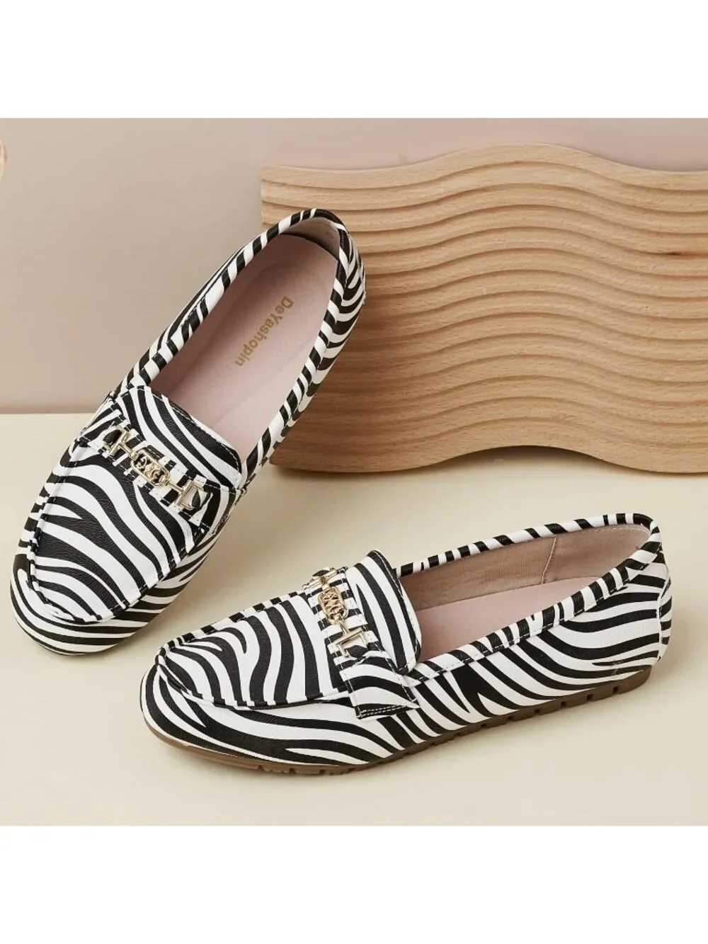 Women's Zebra Comfort Walking Pull On Leisure Slip On Work Loafer Flat Shoes